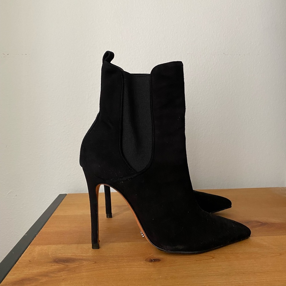 Schutz Basia Booties in Black Suede